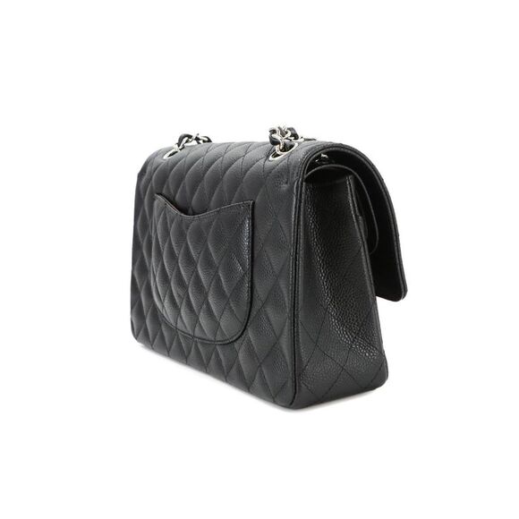 Pre Loved Chanel Classic Flap Bag Medium Quilted Leather Women Black Shoulder - Picture 4 of 8